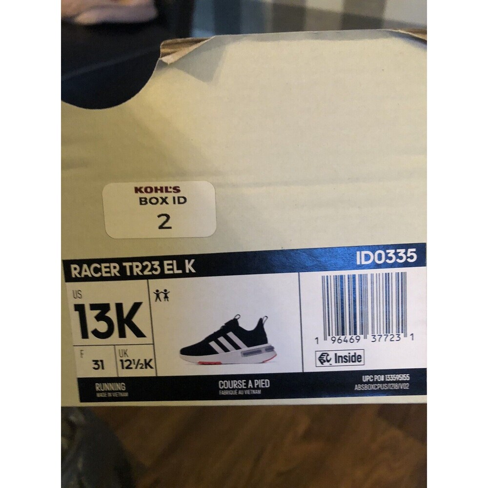 ADIDAS RACER TR21 K Boys Sz 13 K Big Boy Black/White/Ink Mesh Running Shoes - Picture 13 of 13